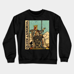 Queen of Swords Tarot Card Rider Waite Crewneck Sweatshirt